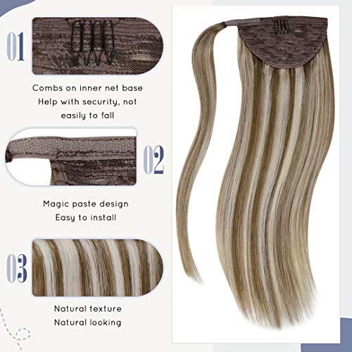 לאבו חום שיער הרחבות קליפ שיער טבעי אומברה חום דהייה כדי בלונד 14 אינץ 5 יחידות 70 גרם צרור לעטוף סביב קוקו שיער טבעי הארכת