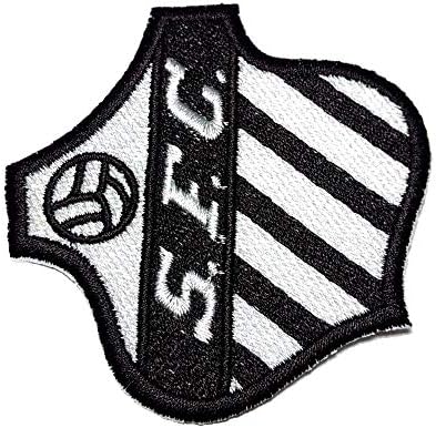 TSP186T SANTOS BRAZIL SHIELD SHIELD כדורגל כדורגל טלאי רקום סמל תג ברזל או תפור גודל 2.75 × 2.75 אינץ '.