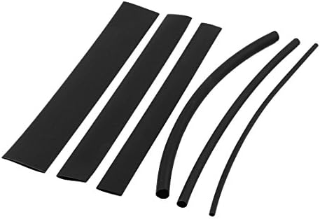 AEXIT 60 PCS חיווט וחיבור לחום מכווץ חימום חוט כבל צינורות צינור צינור שרוול עטוף מגוון צינורות חום גדלים שחור שחור