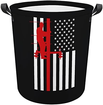 אמריקאי דגל חשמלי כבל בלם מתקפל סל כביסה אחסון כביסת גדול צעצוע ארגונית סל