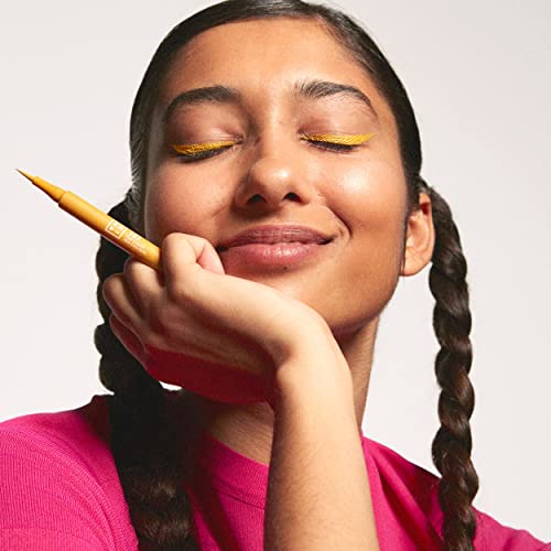 3ינה אייליינר העט הצבעוני 137-קצה דק במיוחד 14 שעות תוחם נוזלי לבוש ארוך צהוב-צבעים מרהיבים, מט, עמיד בפני