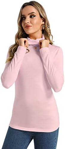 נשים קל משקל רזה בכושר גולף חולצות שרוול ארוך רך תרמית סוודר למעלה