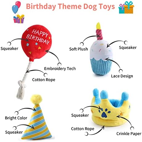 Toozey The Showlede נושא צעצועי גור, 5 חבילות כלב צעצועים חורקים לקיעת שיניים כלבים קטנים, צעצועי לקיעת שיניים
