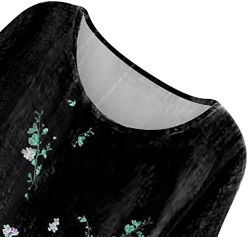 תכנית חולצות לנשים נשים אופנה רופף חולצות קיץ מזדמן פרחוני הדפסת אלגנטי למעלה חולצה בתוספת גודל צוואר