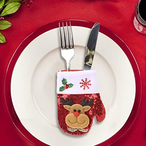 חג המולד מיני מזלג סכום תיק קישוט שולחן דקור סט למסיבה ארוחת ערב המפלגה טובות לילדים 3-5