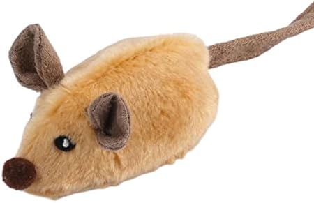 Baoblaze עכבר צעצוע חתול אינטראקטיבי, העברת צעצועי חתול אוטומטיים עכברים אלקטרוניים עם זנב ארוך, צעצועים חתולים חורקים לחתלתול