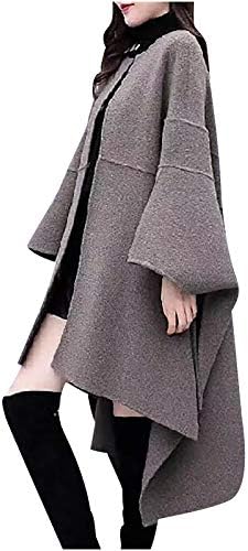 מעיל פרווה של Foviguo, מעיל רוח מודרני ארוך לנשים עם שרוול ארוך מעיל טרנץ 'אביב נוחות רכה פוליאסטר רכה