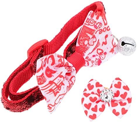 Valiclud 1set יום של Valentine Collar Pet Colar עניבת פרפר קוספליי פסטיבל טבעת צוואר