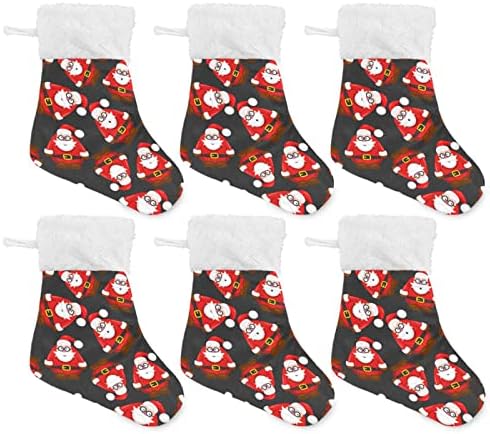 JSTEL חג המולד סנטה קלאוס גרב חג המולד קישוטים לקישוטים, 4 חבילות גרביים תלויות קטנות עיצוב חג המולד, 73