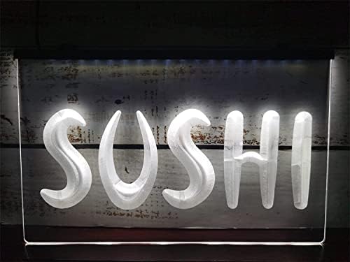 DVTEL Sushi Shop Shop Led שלט ניאון, USB עמעום מסעדה אורות ניאון אורות לקישוט קיר אורות לילה, 40x30 סמ מסעדה מסעדה