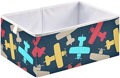מטוס חמוד של Ollabaky אחסון צבעוני באחסון פח ארון ארון אחסון קוביית קופסת סל אטום למים קופסת סל צעצועים בגדי סל למגירות מדפים,