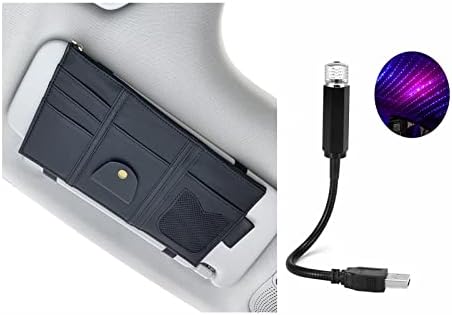 מארגן מגן שמש רכב עם אטמוספרה USB אווירת רכב מכונית אוטומטית אביזרי פנים אביזרי כיס מארגן כיס אחסון מחזיק כיס לרכב